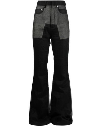 Rick Owens Bolan Flared High-Waisted Jeans - Black