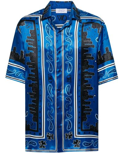 Off-White c/o Virgil Abloh Off- Shirt With Bandana Print - Blue