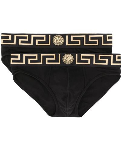 Versace Greek Key Briefs - Black