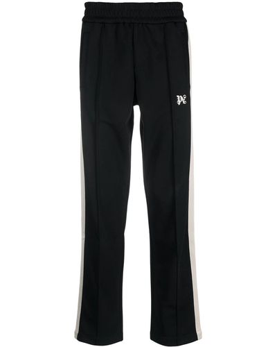Palm Angels Sports Trousers With Embroidery - Black