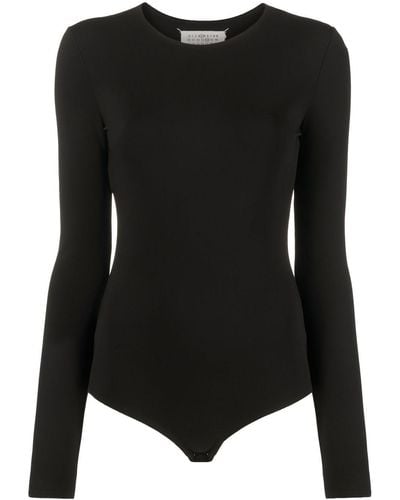 Maison Margiela Round-Neck Long-Sleeve Bodysuit - Black