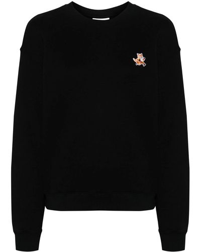 Maison Kitsuné Sweatshirt With Fox Patch - Black