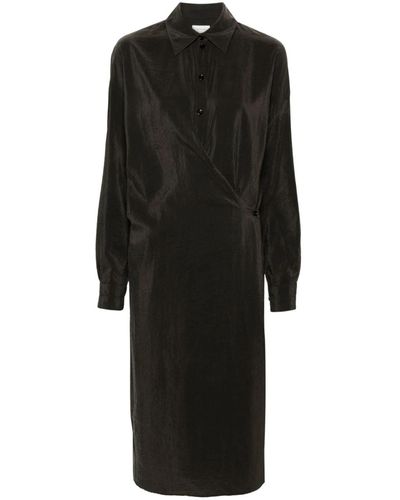 Lemaire Asymmetrical Midi Shirtdress - Black