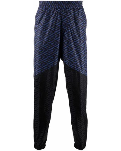 Versace Sports Trousers With Print - Blue
