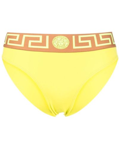 Versace Greca Jacquard Bikini Briefs - Yellow