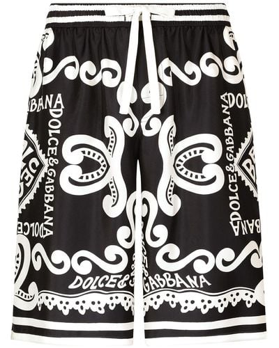 Dolce & Gabbana Bermuda Shorts With Print - Black