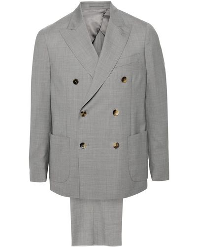 Lardini Double-Breasted Wool Suit - Grey