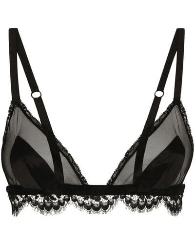 Dolce & Gabbana Semi-Transparent Bra - Black