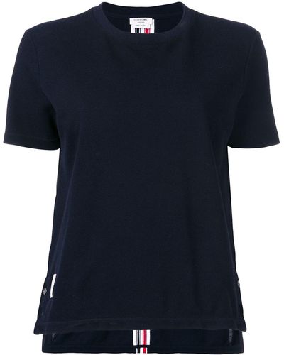 Thom Browne T-Shirt With Rwb Detail - Black