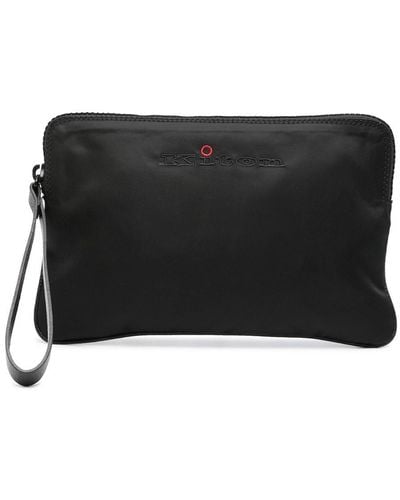 Kiton Ipad Pouch With Embroidery - Black