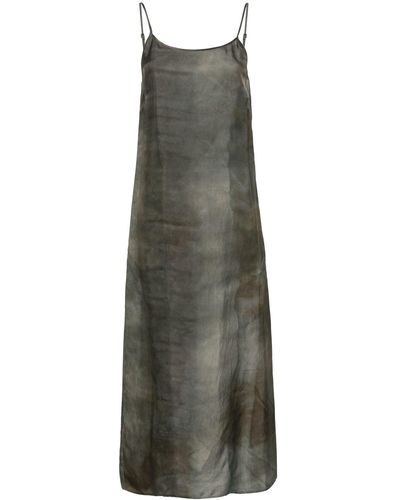 Uma Wang Midi Dress With Abstract Print - Grey
