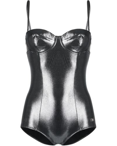 Dolce & Gabbana Balcony Swimsuit With Reflections - Black