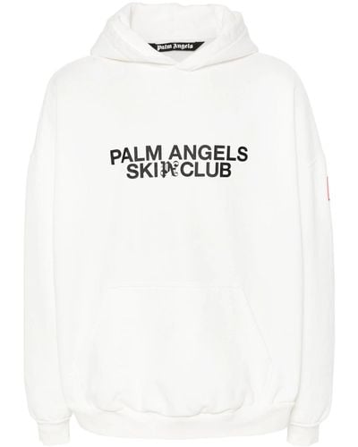 Palm Angels Ski Club Sweatshirt With Hood - White