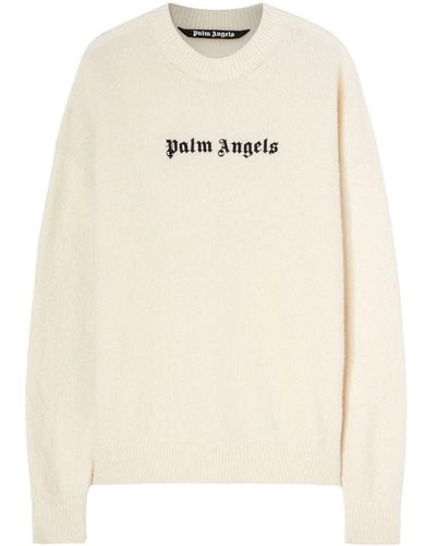 Palm Angels Jumper With Embroidery - Natural