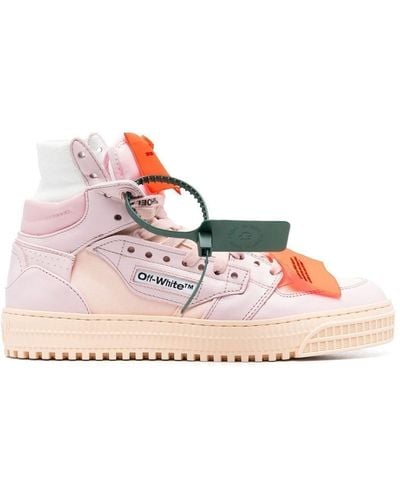 Off-White c/o Virgil Abloh Off- 3.0 Off Court Leather High Trainers - Pink