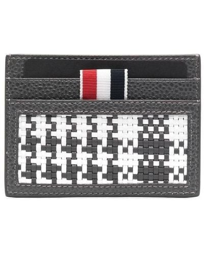 Thom Browne Leather Card Holder - White