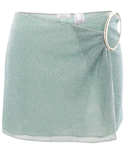Oséree Lumière Maxi Or Lurex Mini Skirt - Green
