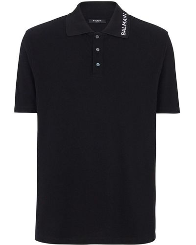 Balmain Polo Shirt With Embroidery - Black
