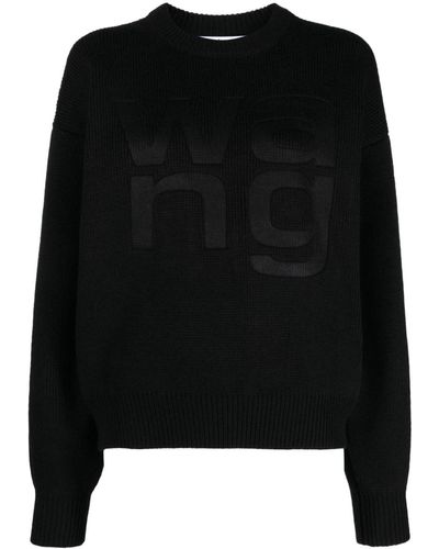 Alexander Wang Sweater With Embossed Logo - Black