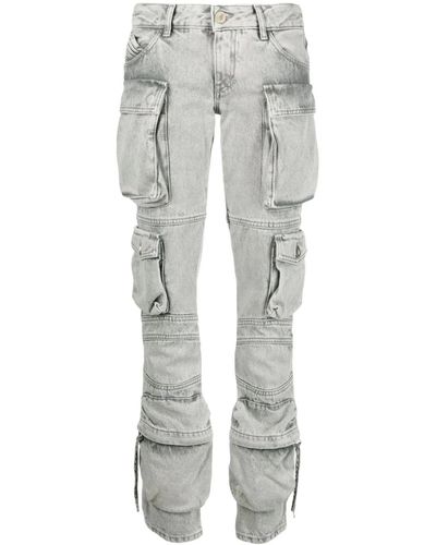 The Attico Essie Denim Cargo Jeans - Gray