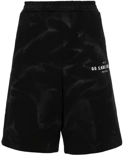 44 Label Group Shorts With Lightened Effect - Black