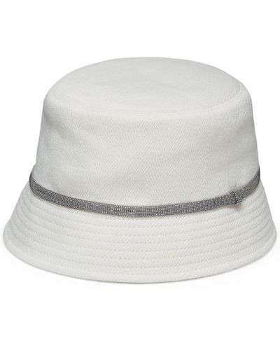 Brunello Cucinelli Bucket Hat With Decoration - White