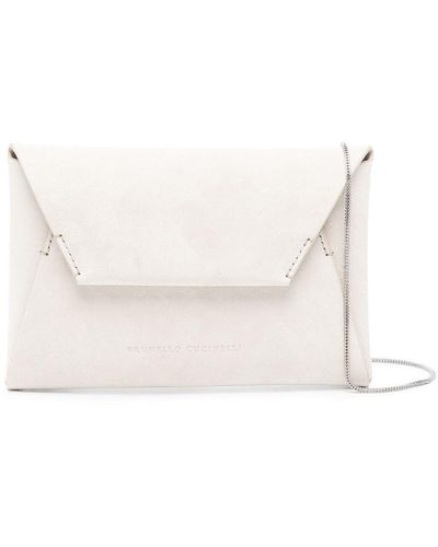 Brunello Cucinelli Envelope Shoulder Bag - White