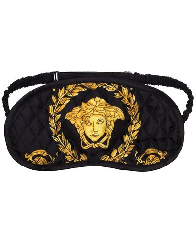 Versace Baroque-Print Sleep Mask - Black