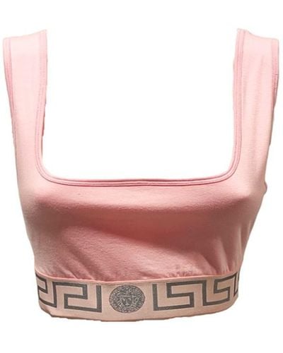 Versace Top With Jacquard Logo - Pink