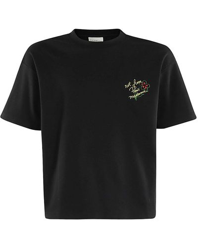 Drole de Monsieur The Slogan Esquisse T-Shirts - Black