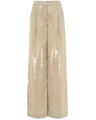 FEDERICA TOSI Bamboo Sequin Trousers - Natural