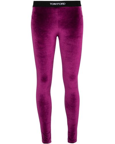 Tom Ford Leggings With Logo Band - Purple