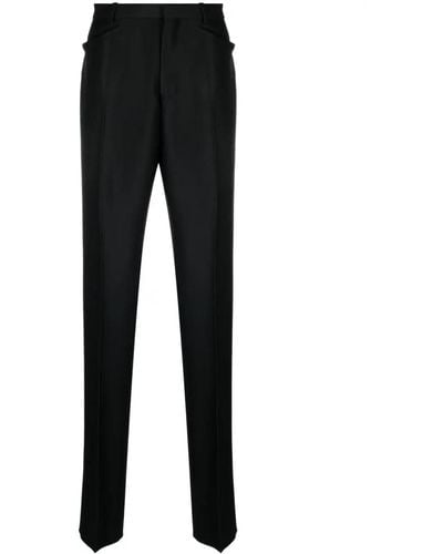 Tom Ford Mid-Rise Tapered Trousers - Black