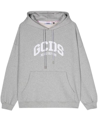 Gcds Cotton Sweatshirt With Applied Logo - Grey