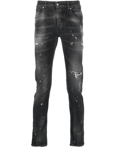 John Richmond Iggy Skinny Jeans With Distressed Effect - Grey