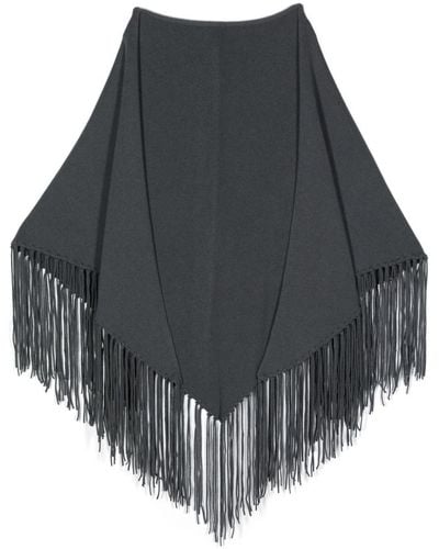 Malo Cape With Fringes - Black