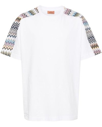 Missoni Cotton T-Shirt With Zigzag Detail - White