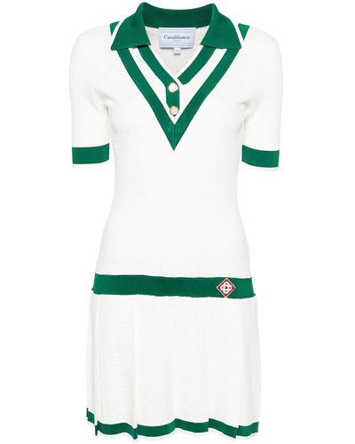 Casablancabrand Short Dress With Jacquard Monogram - Green