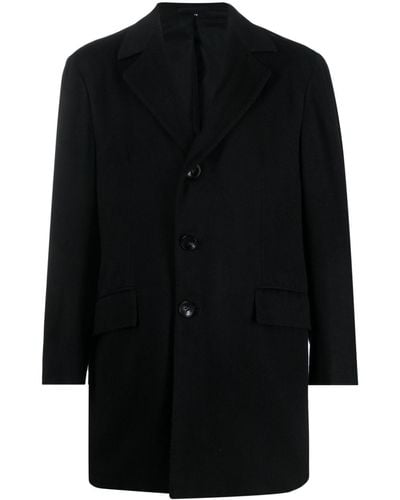 Kiton Single-Breasted Cashmere Coat - Black