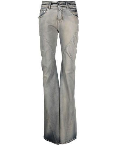 Rick Owens Straight Bias Jeans With Medium Rise - Grey