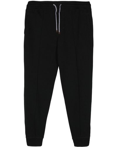 Brunello Cucinelli Sports Trousers With Raised Stitching - Black