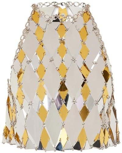 Rabanne Sparkles Crop Top With Diamond Mirrors - Metallic