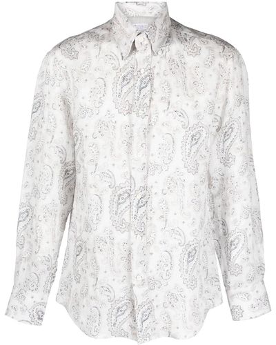 Brunello Cucinelli Shirt With Paisley Print - White