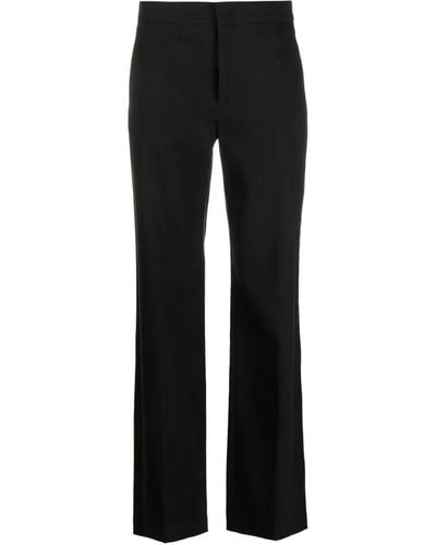 Isabel Marant Straight Trousers With High Waist - Black