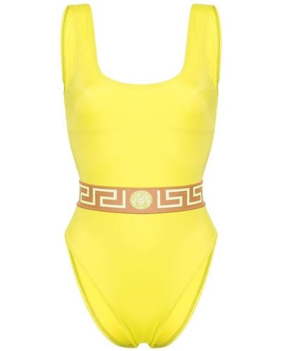 Versace Medusa One-Piece Swimsuit With Print - Yellow