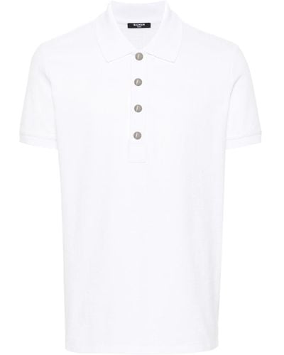 Balmain Monogram Polo Shirt - White