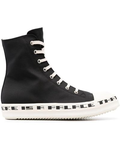 Rick Owens High Top Trainers - Black