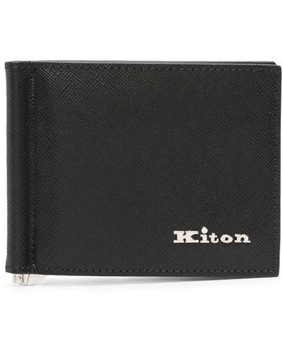 Kiton Wallet With Clasp - Black