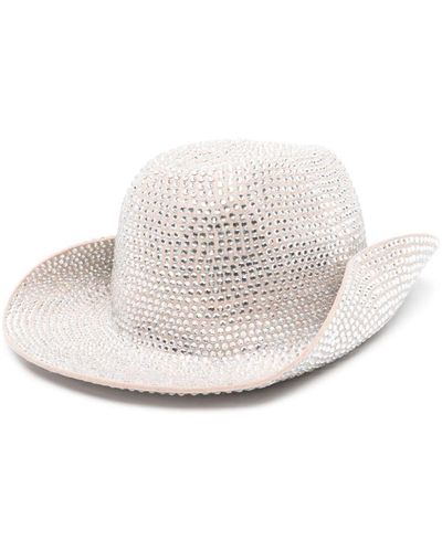 GIUSEPPE DI MORABITO Hat With Rhinestones - White
