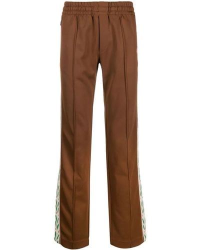 Casablancabrand Straight Track Trousers With Patch - Brown